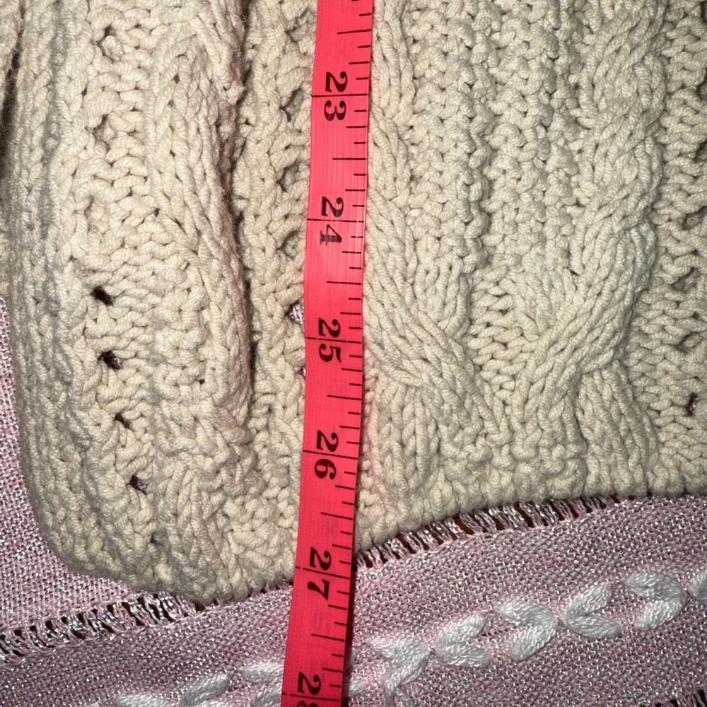 Universal Thread Cream Ruffle Open-Front Cable Knit Cardigan Size L 🤍 - Picture 15 of 15